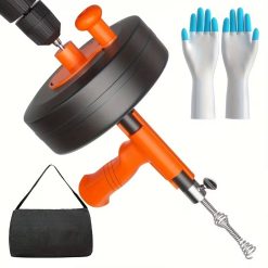 Drain Auger and Plumbing Snake with Drill Adapter
